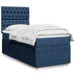 vidaXL Sommier à lattes de lit avec matelas Bleu 100x200 cm Tissu