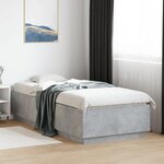 vidaXL Cadre de lit sans matelas gris béton 90x200 cm