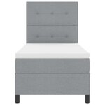 vidaXL Lit à ressorts avec matelas Gris clair 80 x 200 cm tissu