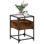 vidaXL Table de chevet chêne fumé 40x40x55 cm bois d'ingénierie