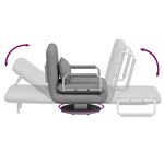 vidaXL Fauteuil pivotant et canapé-lit Gris clair Tissu