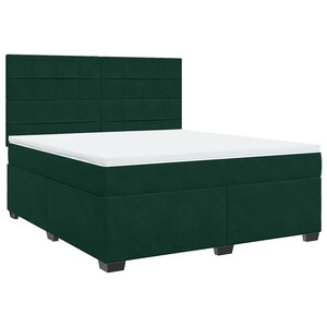 vidaXL Sommier à lattes de lit et matelas Vert foncé 180x200cm Velours
