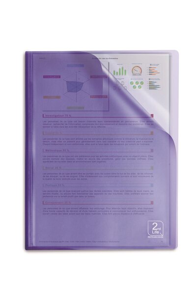 Protège-documents 2nd LIFE A4 40 Pochettes 80 Vues Coloris Aleatoire Translucide OXFORD