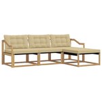 vidaXL Ensemble de canapés d'extérieur 4 pc Blanc et Beige