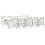 Ensemble de salle à manger de jardin vidaXL de 11 pièces avec coussins en poly rattan blanc