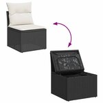 vidaXL Salon de jardin 11 Pièces avec coussins noir résine tressée