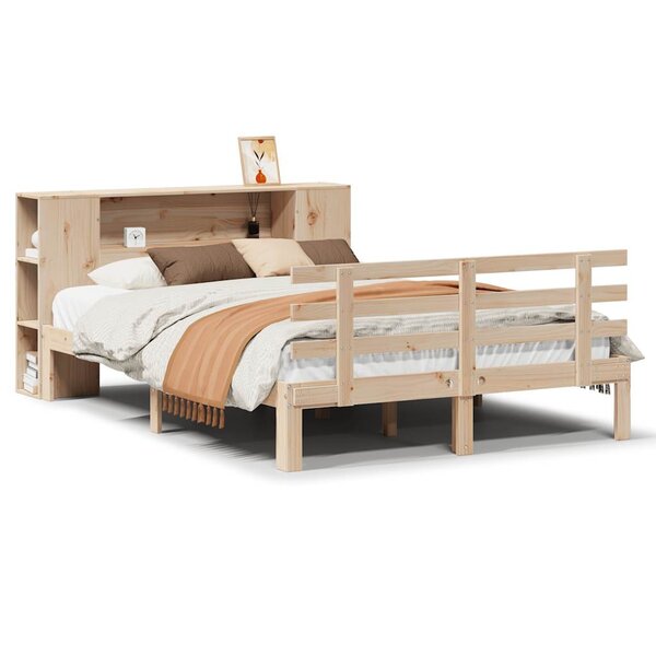 vidaXL Lit bibliothèque sans matelas 120x190 cm bois de pin massif