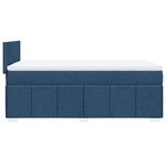 vidaXL Sommier à lattes de lit avec matelas Bleu 90x200 cm Tissu