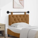 vidaXL Tête de lit suspendue Marron Velours