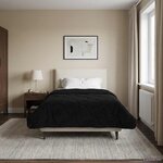 vidaXL Duvet d'hiver Noir 155 x 200 cm Microfibre et polaire Teddy
