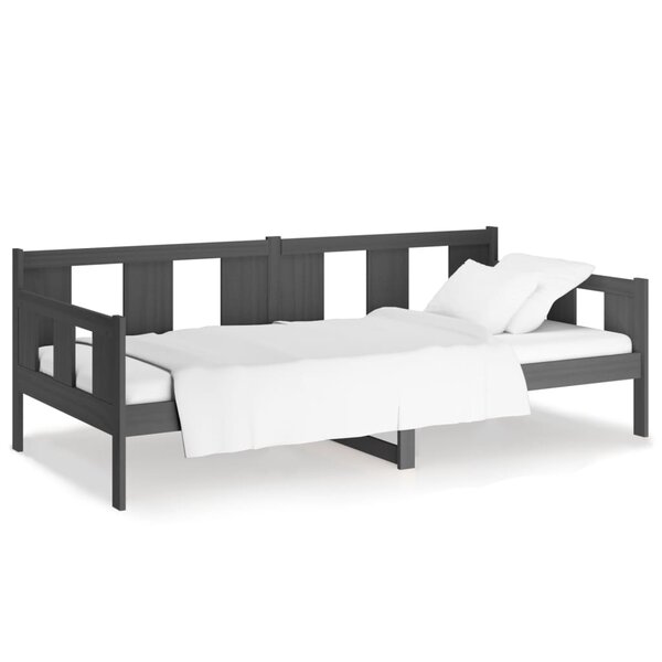 vidaXL Lit de jour sans matelas gris bois de pin massif 80x200 cm