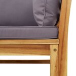 vidaXL Salon de jardin avec coussins 5 Pièces Bois d'acacia solide