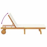 vidaXL Transat avec coussin 3 Pièces Blanc crème 200 x 120 5 x 84 5 cm