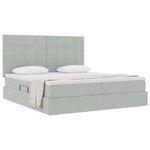 vidaXL Lit de Rangement avec stockage Gris clair 180 x 200 cm Velours