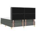 vidaXL Lit à ressorts avec matelas Gris foncé 180 x 200 cm tissu