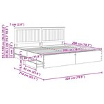 vidaXL Cadre de lit Gris Sonoma 200 x 200 cm Bois Ingénierie