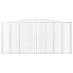 vidaXL Paniers à gabions arqués 7 Pièces 400x30x180/200 cm Fer galvanisé