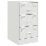 vidaXL Table de chevet blanc 34 5x39x62 cm acier