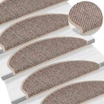 vidaXL Tapis d'escalier autocollants 30 Pièces 65x21x4 cm beige foncé