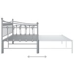 vidaXL Cadre de canapé-lit extensible sans matelas gris métal 90x200cm