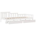 vidaXL Lit de jour et tiroirs sans matelas blanc 90x200 cm bois massif