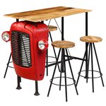 vidaXL Meuble de bar 5 Pièces Bois massif de manguier 120x60x107 cm