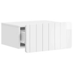 vidaXL Cabinet de chevet mural Blanc brillant 49 x 34 5 x 24 cm