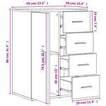 vidaXL Buffet gris béton 59x39x80 cm bois d'ingénierie