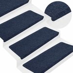 vidaXL Tapis d'escalier auto-adhésifs 30 Pièces bleu 65x24 5x3 5 cm