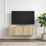 vidaXL Meuble TV mural 98 x 31 x 30 cm Chêne Sonoma Bois d'ingénierie