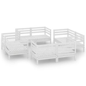 Salon de jardin meuble d'extérieur ensemble de mobilier 8 pièces blanc bois de pin massif 02_0017775