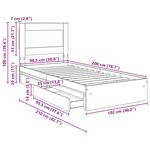 vidaXL Lit de Rangement Gris Sonoma 100 x 200 cm Bois d'ingénierie