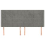 vidaXL Tête de lit avec oreilles Gris clair 203x16x118/128 cm Velours
