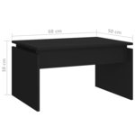 vidaXL Table basse noir 68x50x38 cm bois d'ingénierie