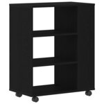 vidaXL Armoire de rangement avec roue Chêne noir 60 x 35 x 75 cm