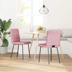 vidaXL Chaises à manger lot de 2 Rose Velours