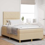 vidaXL Lit à ressorts avec matelas Crème 120 x 200 cm tissu
