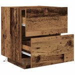 vidaXL Cabinet de chevet avec tiroir 2 Pièces Bois Ancien 45 x 40 x 55 cm