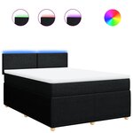 vidaXL Sommier à lattes de lit avec matelas Noir 140x200 cm Tissu