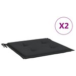 vidaXL Coussins de chaise jardin lot de 2 noir 40x40x4 cm tissu oxford