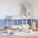 vidaXL Lit superposé sans matelas blanc 90x190 cm bois de pin massif