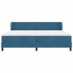 vidaXL Lit à ressorts avec matelas Bleu foncé 200 x 200 cm Velours