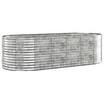 vidaXL Lit surélevé de jardin Acier enduit de poudre Argenté