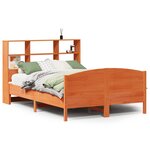 vidaXL Lit bibliothèque sans matelas cire marron 120x200 cm pin massif