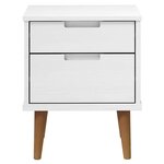 vidaXL Table de chevet MOLDE Blanc 40x35x48 cm Bois de pin massif