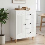 vidaXL Buffet Blanc 66 x 34 5 x 90 cm Bois d'ingénierie