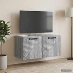 vidaXL Meuble TV mural Sonoma gris 59 5 x 31 x 30 cm Bois d'ingénierie