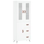 vidaXL Buffet haut Blanc 69 5x34x180 cm Bois d'ingénierie