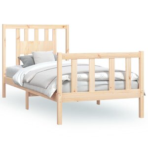 vidaXL Cadre de lit et tête de lit bois de pin massif 100x200 cm