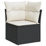 vidaXL Salon de jardin 6 Pièces avec coussins noir résine tressée